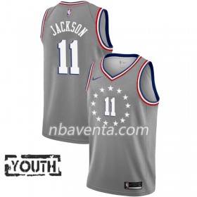 Camiseta Niños Philadelphia 76ers Demetrius Jackson 11 2018-19 Nike City Edition Gris Swingman